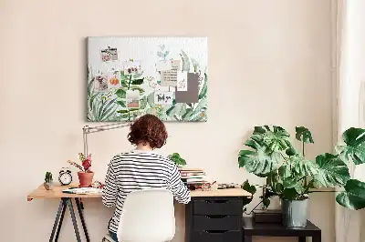 Kurk prikbord Aquarel bladeren