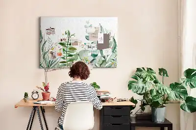 Kurk prikbord Aquarel bladeren