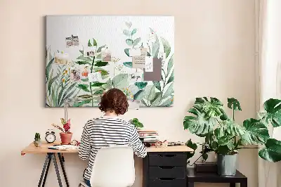 Kurk prikbord Aquarel bladeren