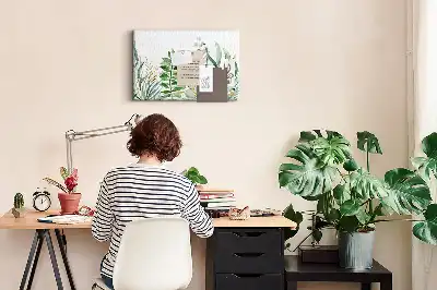 Kurk prikbord Aquarel bladeren