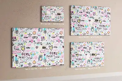 Memobord van kurk Krabbelpatroon