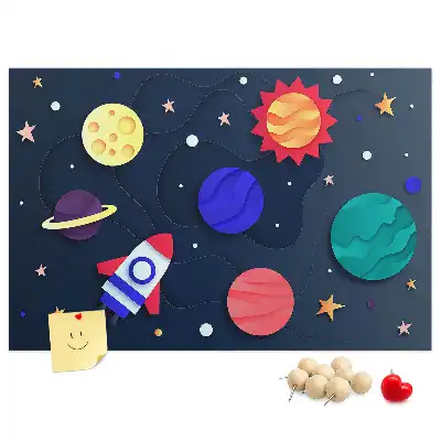 Memobord van kurk Kinderkosmos