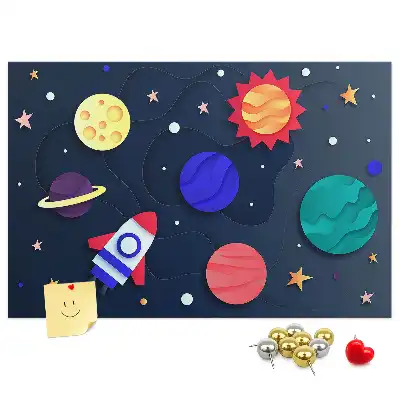 Memobord van kurk Kinderkosmos