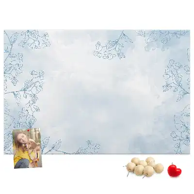 Memobord van kurk Plantenschets