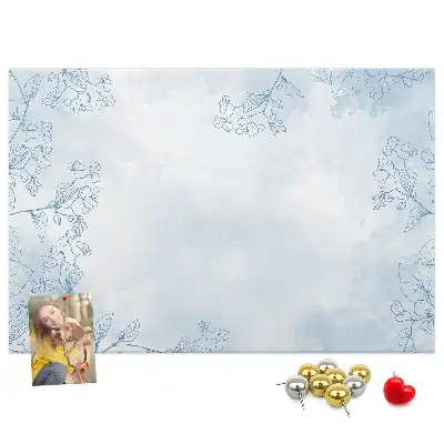 Memobord van kurk Plantenschets