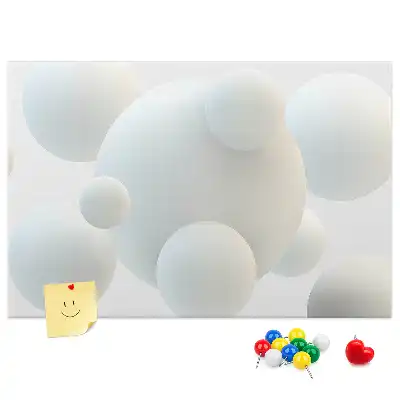 Kurken prikbord met abstracte ballenprint