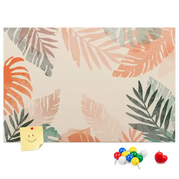 Memobord van kurk Botanische bladeren