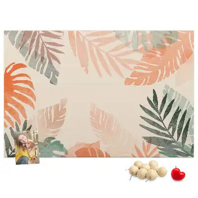Memobord van kurk Botanische bladeren
