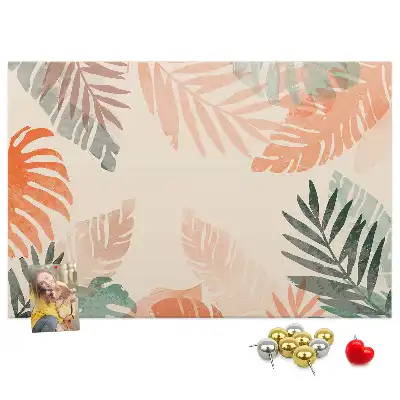 Memobord van kurk Botanische bladeren