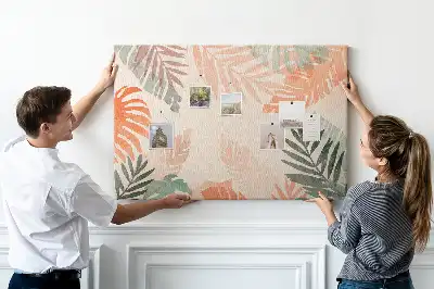 Memobord van kurk Botanische bladeren