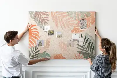 Memobord van kurk Botanische bladeren