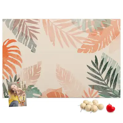 Memobord van kurk Botanische bladeren