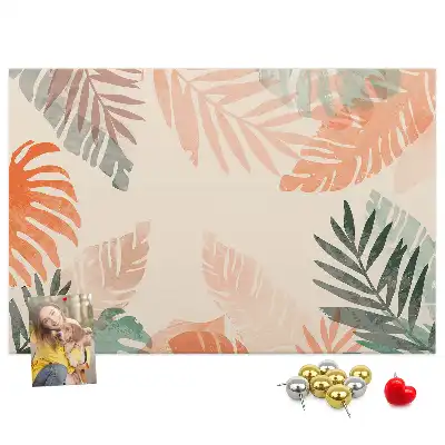 Memobord van kurk Botanische bladeren