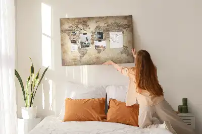 Kurk prikbord Historische omtrek van continenten