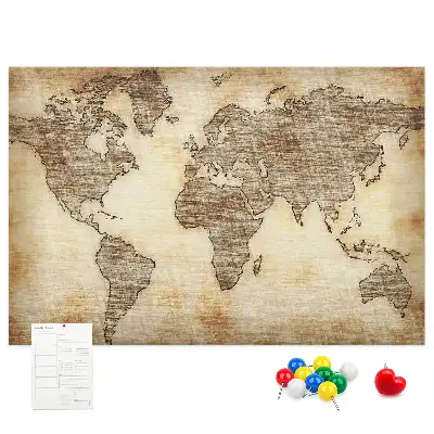 Kurk prikbord Historische omtrek van continenten