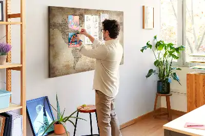 Kurk prikbord Historische omtrek van continenten