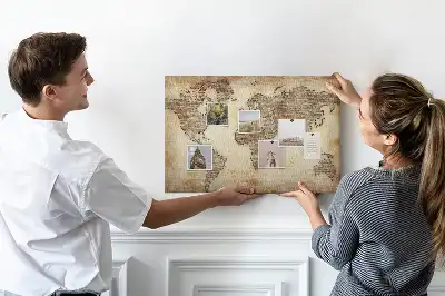 Kurk prikbord Historische omtrek van continenten