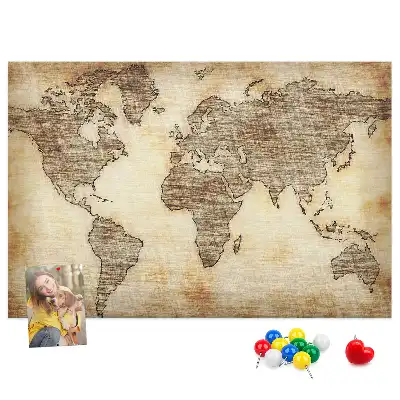 Kurk prikbord Historische omtrek van continenten