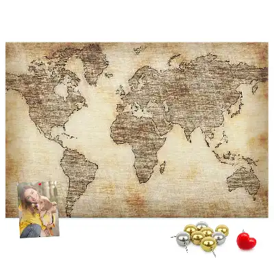 Kurk prikbord Historische omtrek van continenten