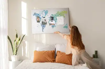 Memobord van kurk Kaart van mooie woorden