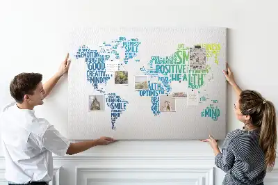 Memobord van kurk Kaart van mooie woorden