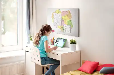 Memobord van kurk Cartografie van het land Polen