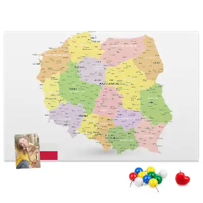 Memobord van kurk Cartografie van het land Polen