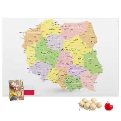 Memobord van kurk Cartografie van het land Polen