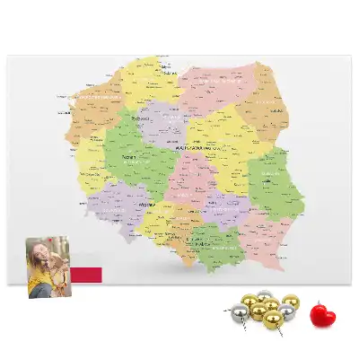 Memobord van kurk Cartografie van het land Polen