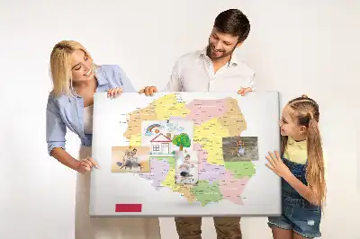 Memobord van kurk Cartografie van het land Polen