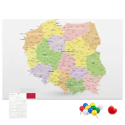Memobord van kurk Cartografie van het land Polen