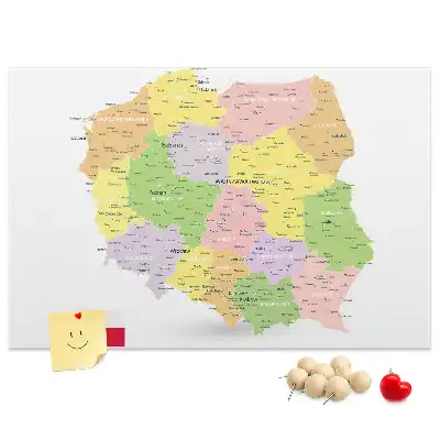 Memobord van kurk Cartografie van het land Polen