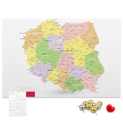 Memobord van kurk Cartografie van het land Polen