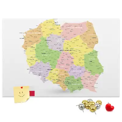 Memobord van kurk Cartografie van het land Polen