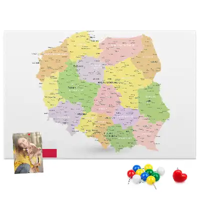 Memobord van kurk Cartografie van het land Polen