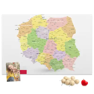 Memobord van kurk Cartografie van het land Polen