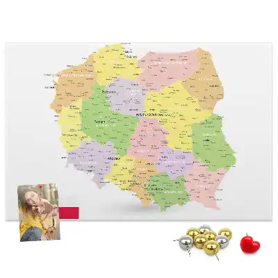 Memobord van kurk Cartografie van het land Polen
