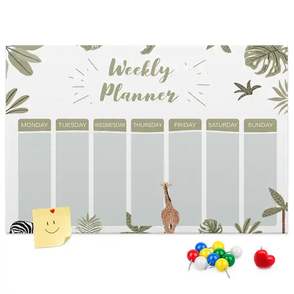 Memobord van kurk Safari weekplanner