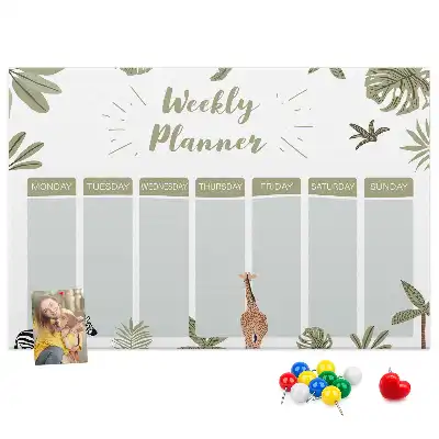 Memobord van kurk Safari weekplanner