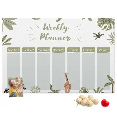 Memobord van kurk Safari weekplanner