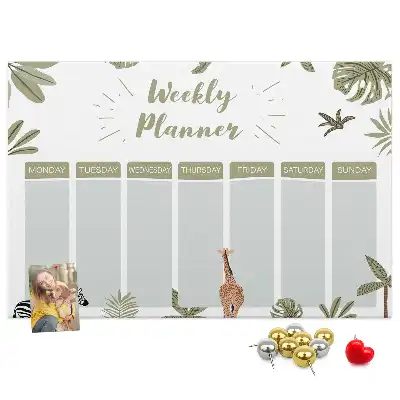 Memobord van kurk Safari weekplanner
