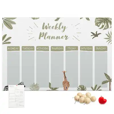 Memobord van kurk Safari weekplanner
