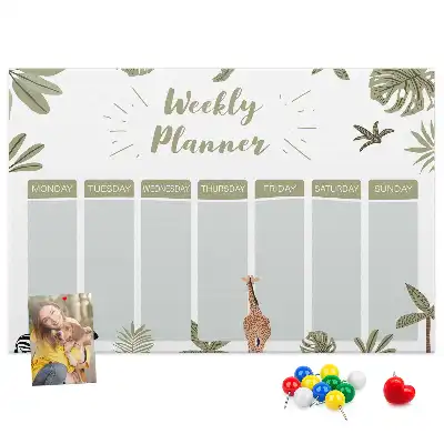 Memobord van kurk Safari weekplanner