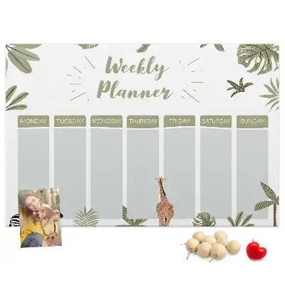 Memobord van kurk Safari weekplanner