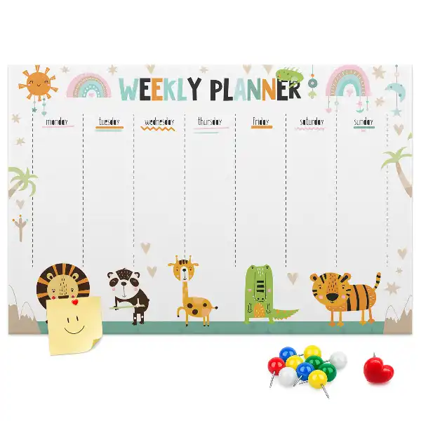 Memobord van kurk Weekplanner dieren