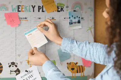 Memobord van kurk Weekplanner dieren