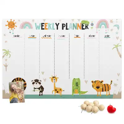 Memobord van kurk Weekplanner dieren