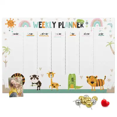 Memobord van kurk Weekplanner dieren