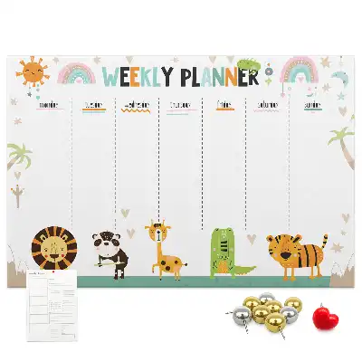 Memobord van kurk Weekplanner dieren