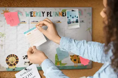 Memobord van kurk Weekplanner dieren